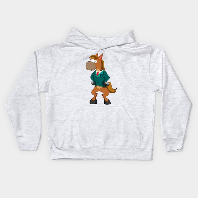 Horse in Suit Kids Hoodie by Markus Schnabel